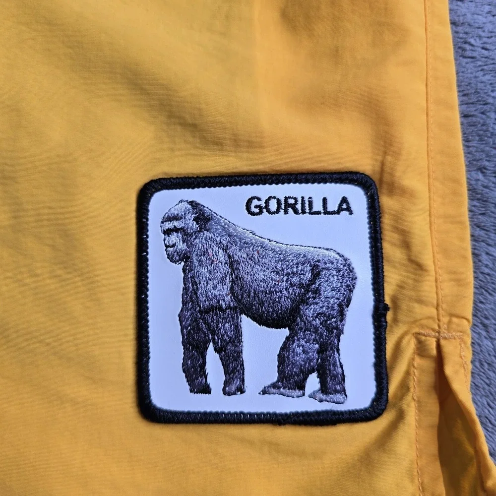NWT Goorin Bros Gorilla Water Monkey Swim Trunks Shorts Mens L The Farm Yellow
